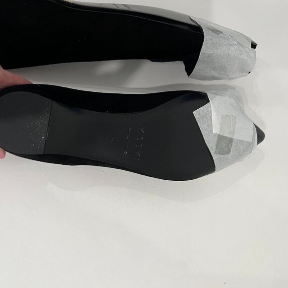 NWOT M.Gemi Pointed Toe Flats with Bow - Black Suede - Size 39 - Picture 4 of 11